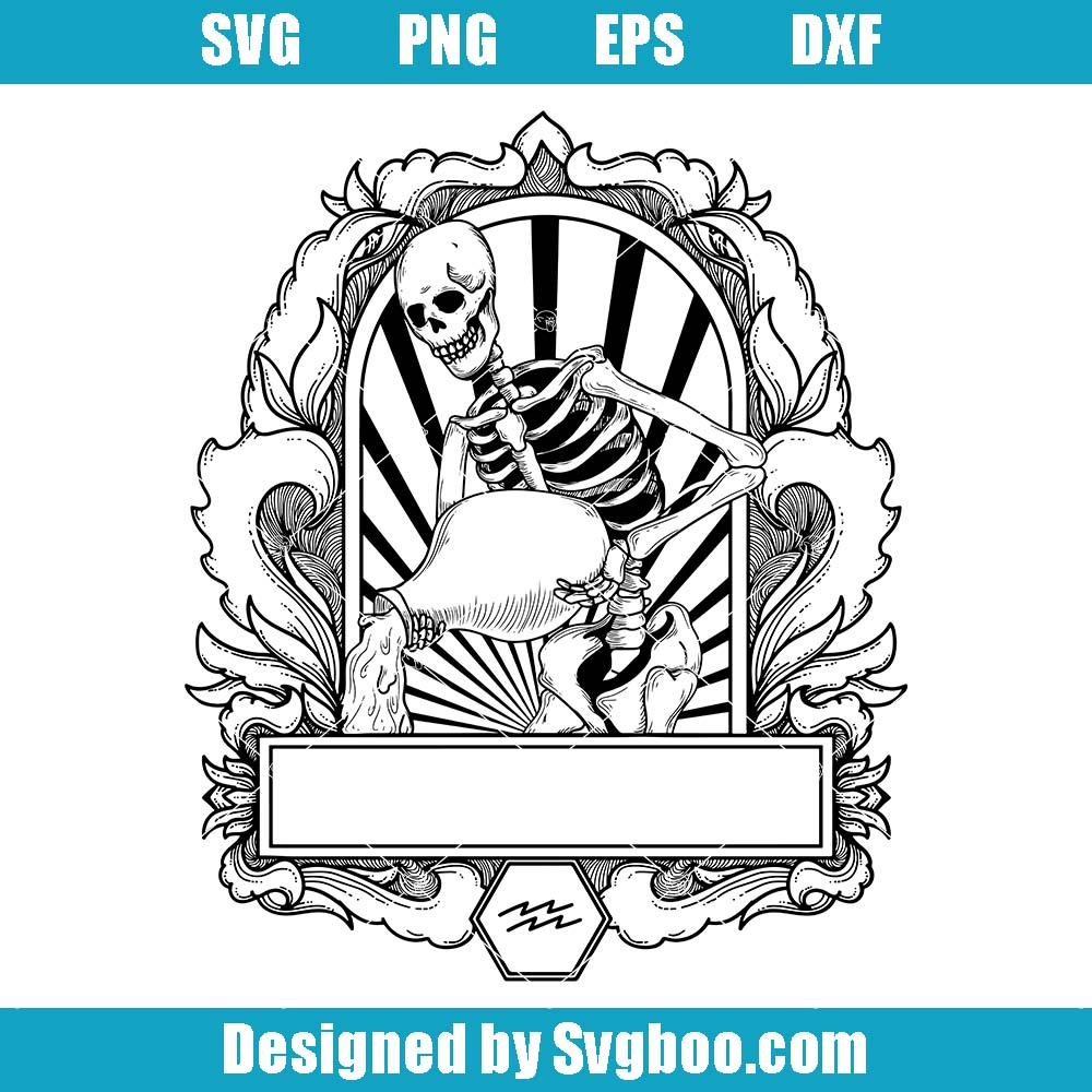 Aquarius Zodiac Sign Svg, Aquarius With Blank Name Space Svg