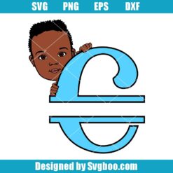 Black Boy With Letter C Svg