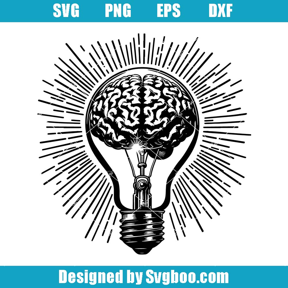 Brain Light Bulb Svg, Creative Mind Svg, Magic Light Bulb Svg