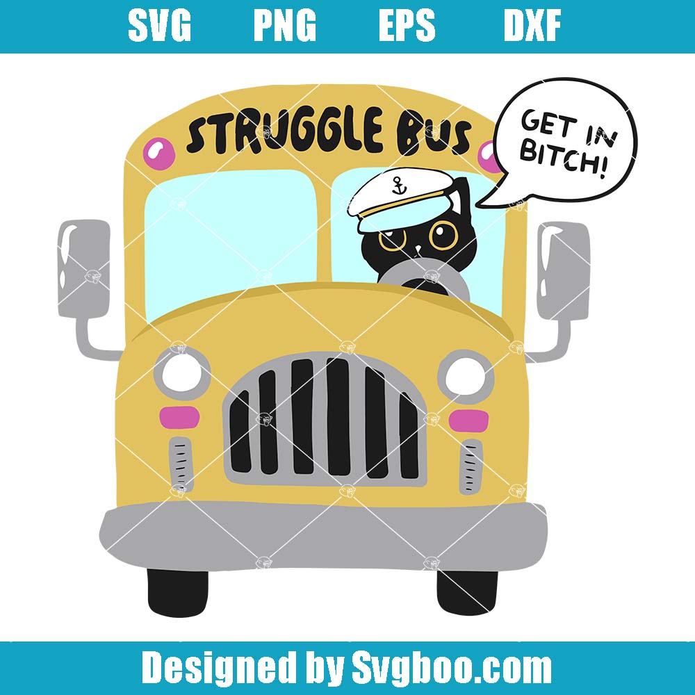 Captain Of The Struggle Bus Svg, Black Cat Svg, Mental Health Svg Captain Of The Struggle Bus Svg