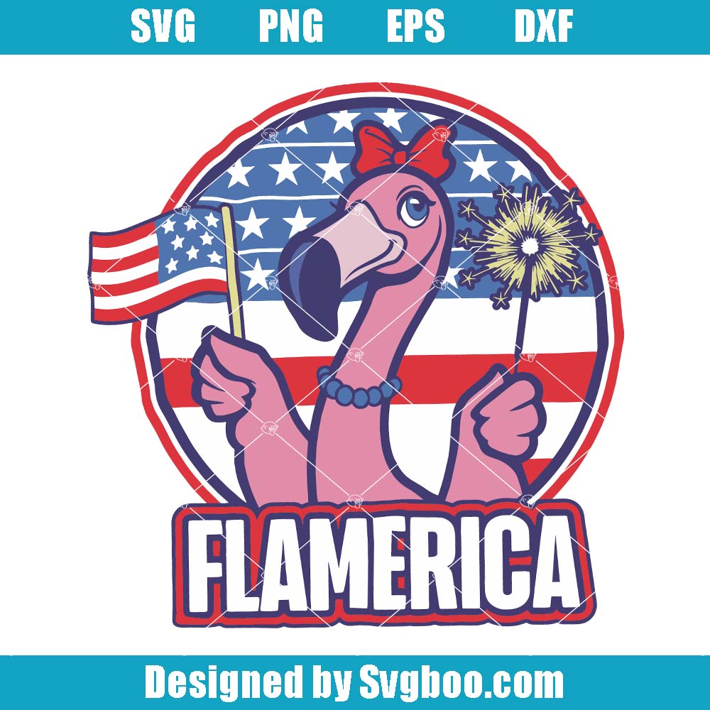 Flamingo 4th Of July Svg, Patriotic Girls Svg, Independence Day Svg
