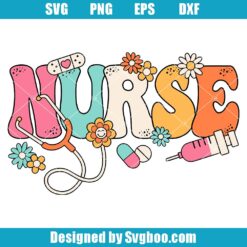 Groovy Floral Nurse Svg