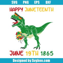 Happy Juneteenth Dinosaur Svg