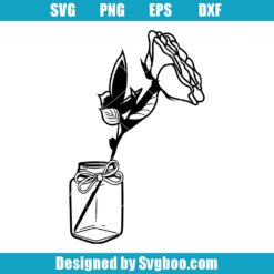 Mason Jar Of Rose Svg