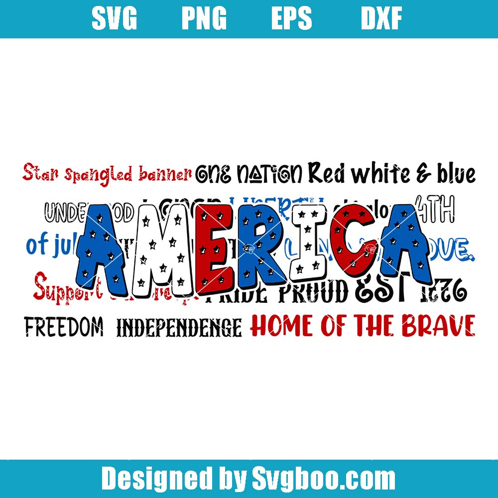 One Nation Svg, Freedom Independence Svg, Home Of The Brave Svg