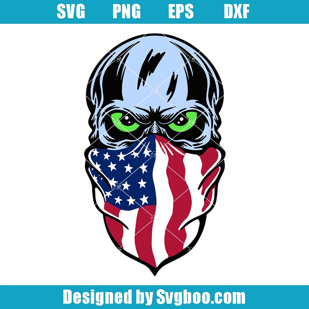 Patriotic American Skull Svg, American Flag Svg, Merica Skull Svg Patriotic American Skull Svg