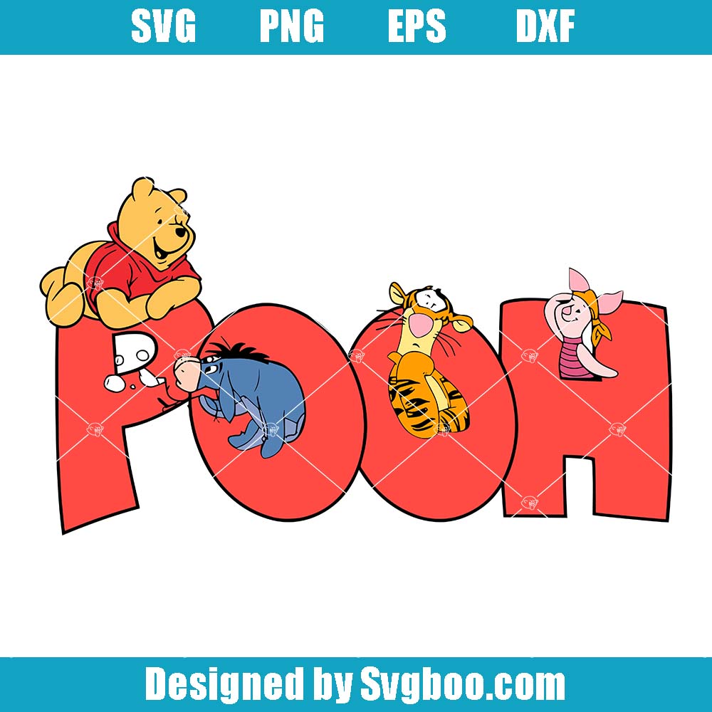 Pooh Bear Svg, Summer Vacation Svg, Cartoon Characters Svg Pooh Bear Svg