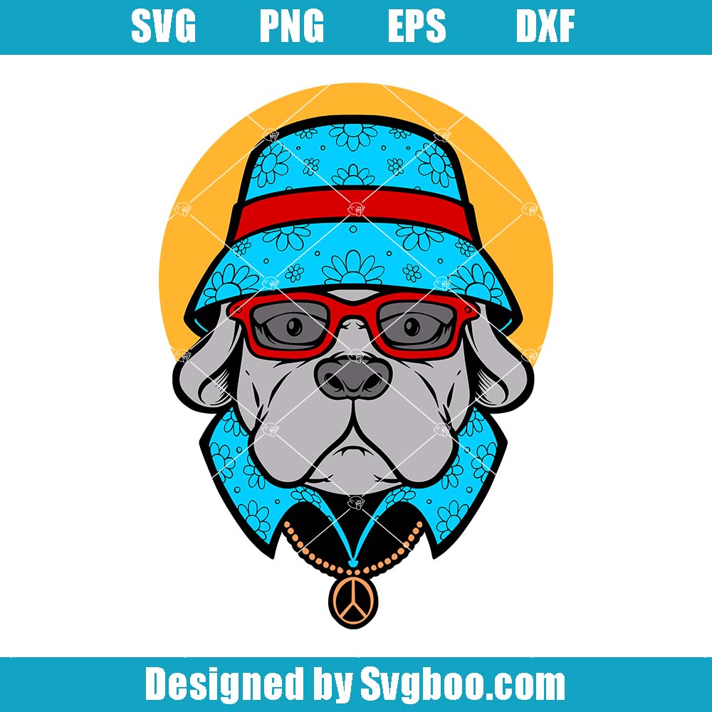 Summer Dog With Bucket Hat Svg, Good Vibes Svg, Nice Summer Svg