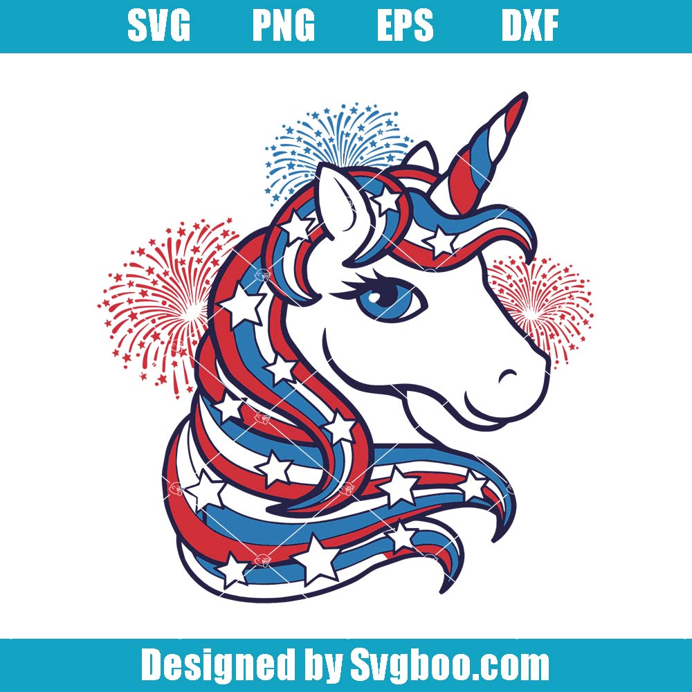 Unicorn 4th Of July Svg, Cute Unicorn Svg, Funny Horse Svg