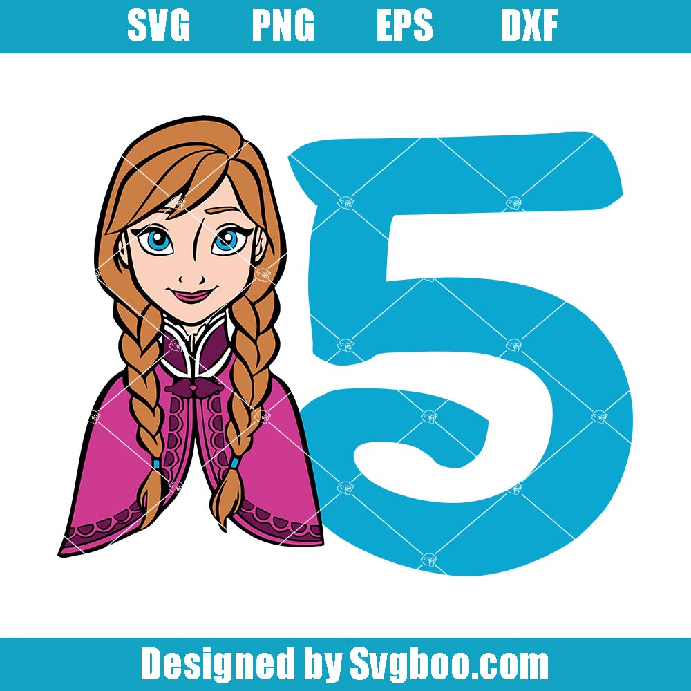 Anna 5th Birthday Svg, Anna Princess Svg, Lovely Girl Svg