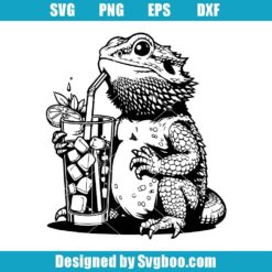 Bearded Dragon Drinking Svg