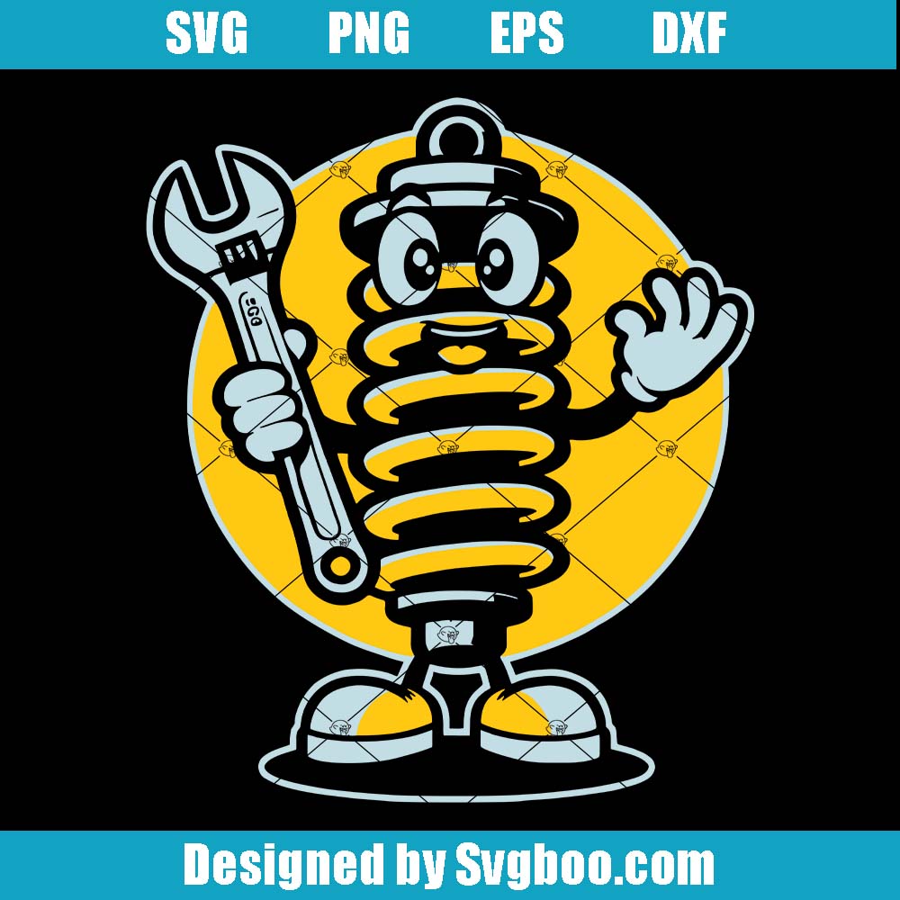 Cartoon Shock Svg, Race Car Svg, Funny Diesel Mechanic Svg