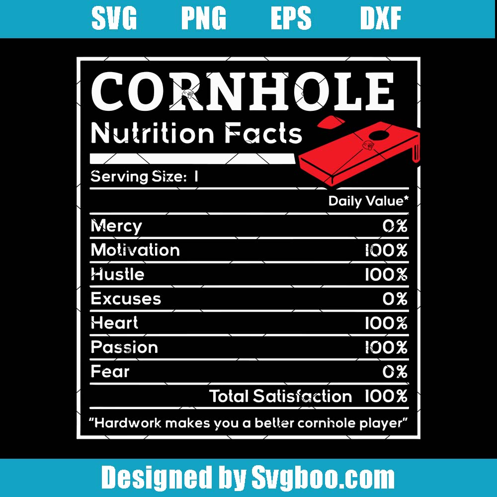 Funny Nutritional Facts Art Svg, Artsy Artwork Corn Hole Game Svg Funny Nutritional Facts Art Svg