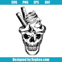 Ice Cream Skull Svg