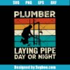 Plumber Laying Pipe Day Or Night Svg