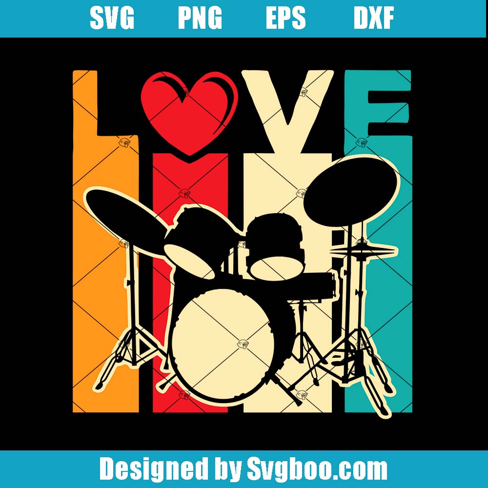 Retro Drummer Svg, Musician Drums Svg, Music Lovers Svg Retro Drummer Svg