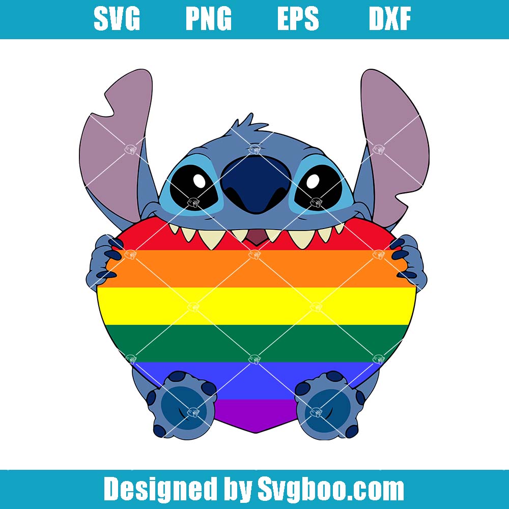 Stitch Pride Heart Svg, LGBT Equality Svg, Stitch Pride Month Svg