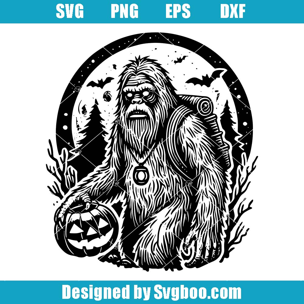 Bigfoot Halloween Svg, Happy Halloween Svg, Sasquatch Yeti Svg Bigfoot Halloween Svg