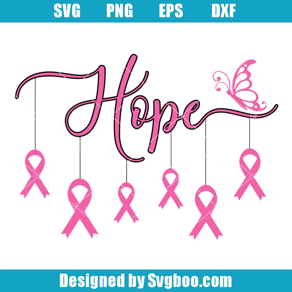 Breast Cancer Hope Svg, Breast Cancer Butterfly Svg, Breast Cancer Svg