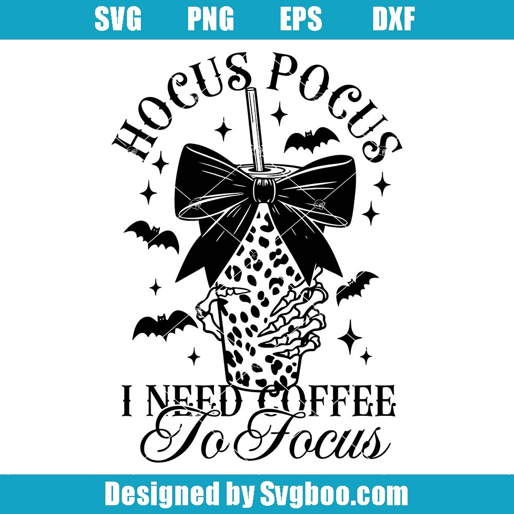Coffee Coquette Bow Svg, Hocus Pocus Svg, Halloween Skeleton Svg