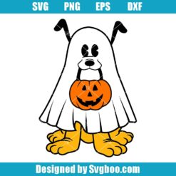 Cute Dog In Halloween Ghost Svg