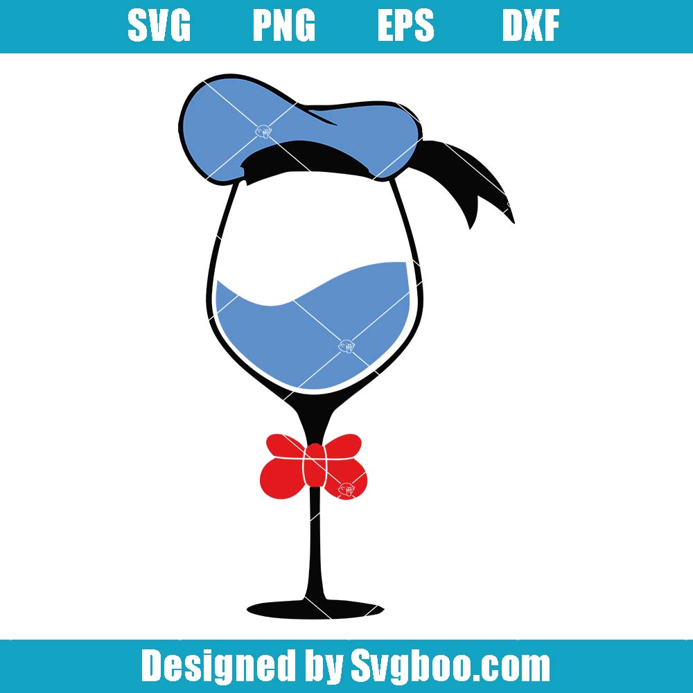 Dinald Duck Wine Glass Svg, Duck Glass Svg, Drinking World Svg Dinald Duck Wine Glass Svg