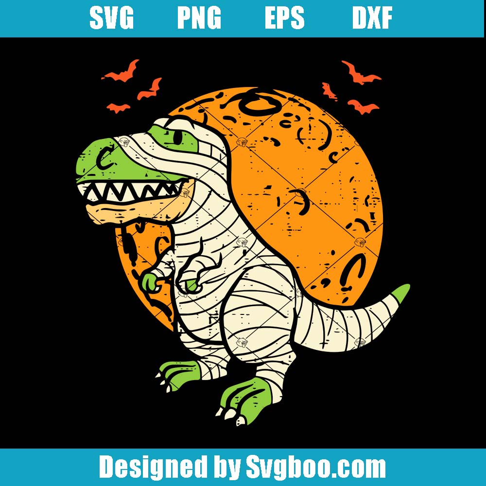 Dino Full Moon Svg, Halloween Dinosaur Svg, Kids Halloween Svg