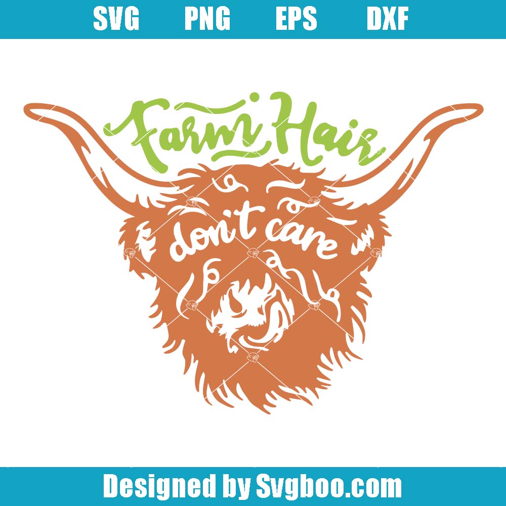 Farm Hair I Don't Care Svg, The Farm House Svg, Coloured And Black Svg Farm Hair I Don't Care Svg
