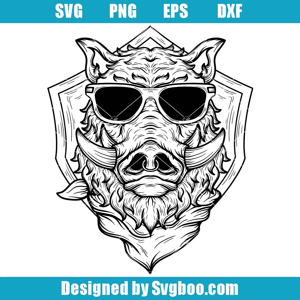 Piercing Boar Svg, Boar With Sunglases Svg, Wild Animal Svg