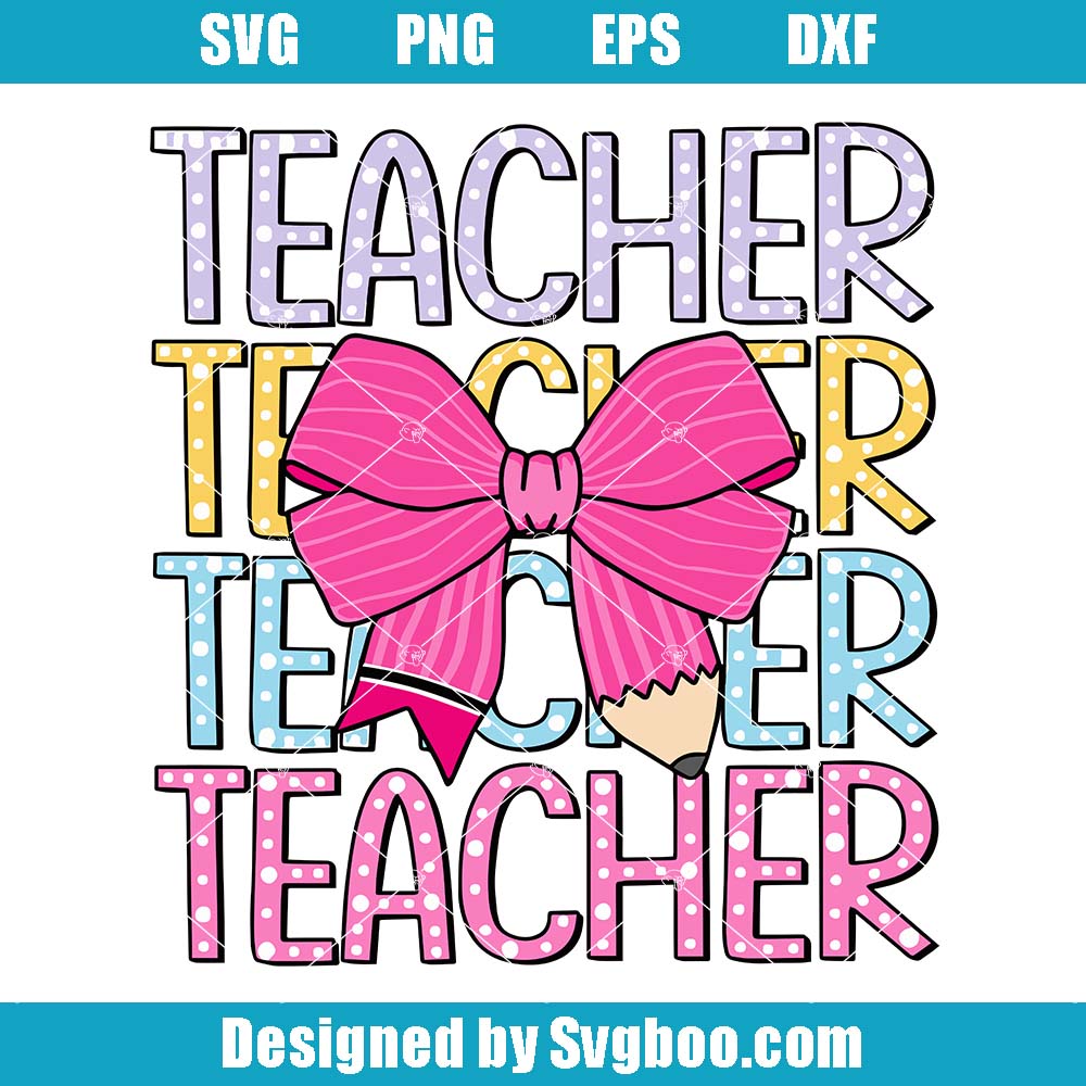Pink Coquette Pencil Svg, Back To School Svg, Teacher Quotes Svg Pink Coquette Pencil Svg