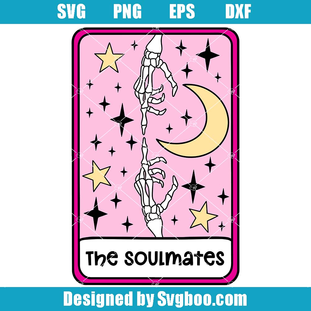 The Soulmates Tarot Card Svg, Valentines Tarot Card Svg