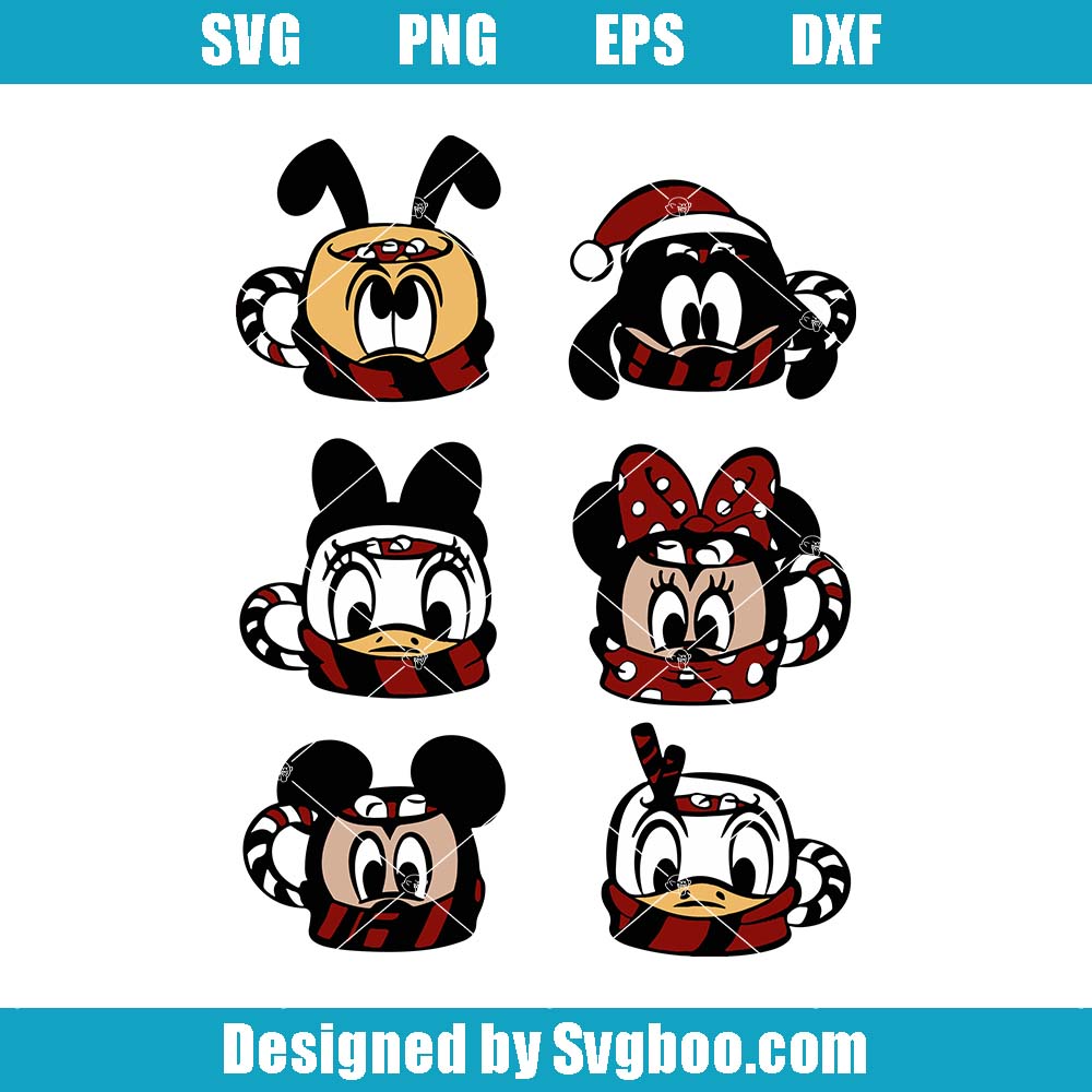 Disney Christmas Coffee Svg, Mickey And Friends Svg, Christmas Tea Svg