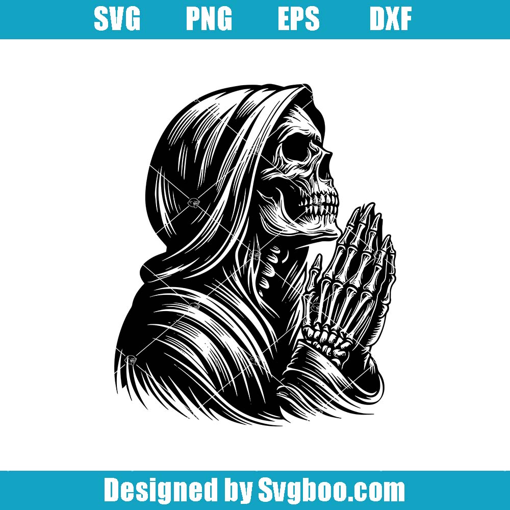 Grim Reaper Pray Svg, Grim Reaper Skull Svg, Funny Grim Reaper Svg Grim Reaper Pray Svg