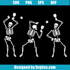 Halloween Pickleball Skeleton Svg