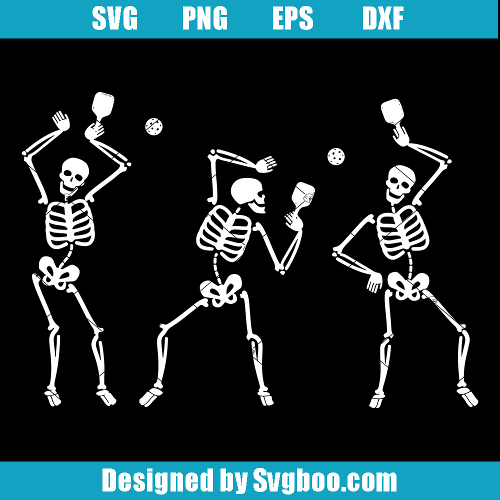 Halloween Pickleball Skeleton Svg, Pickleball Paddle Svg Halloween Pickleball Skeleton Svg