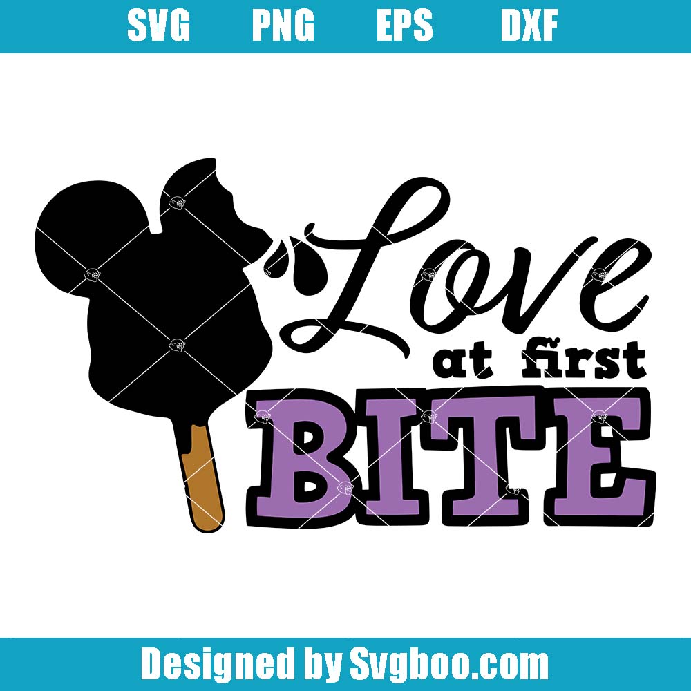 Love At First Bite Svg, WDW Snacks Svg, Funny Ice Cream Svg Love At First Bite Svg