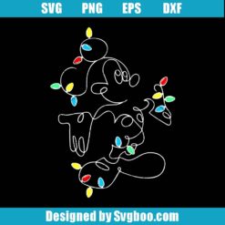 Mickey Christmas Lights Svg