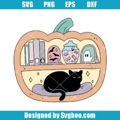 Pumpkin Bookshelf Svg