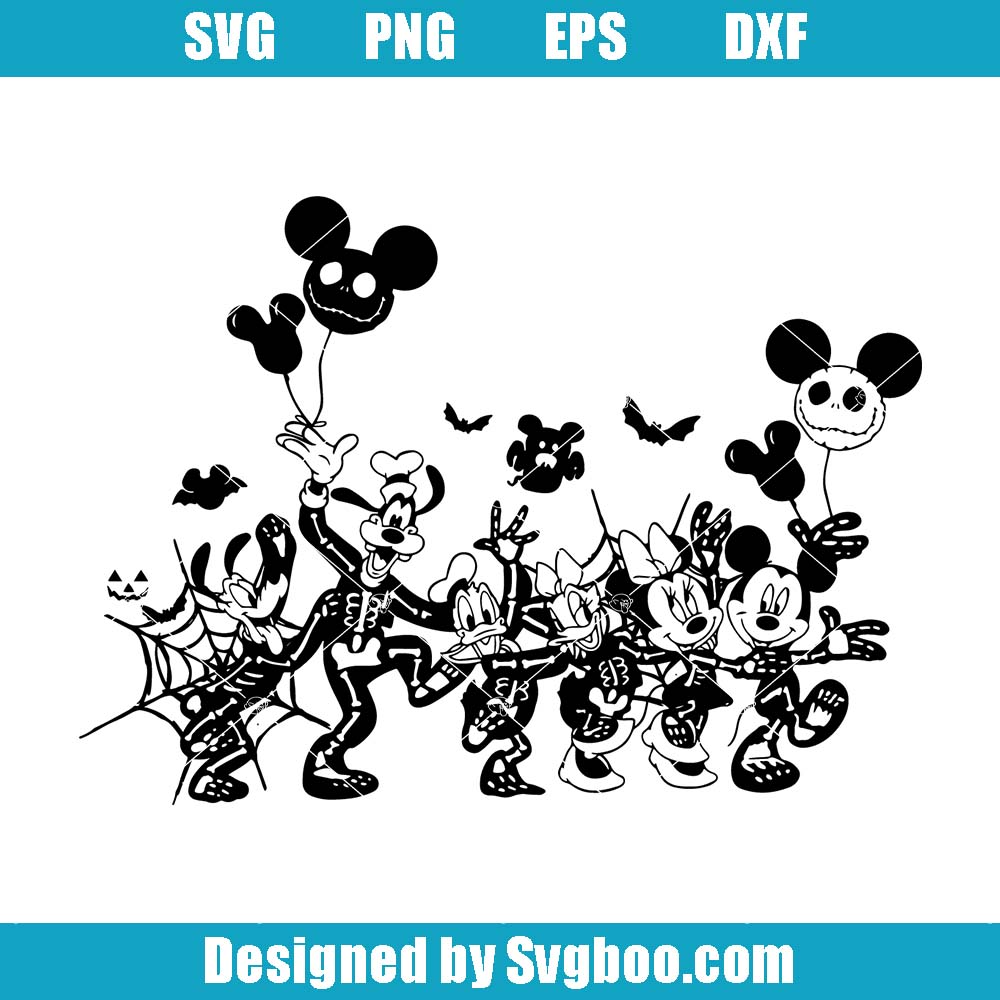 Spooky Mouse And Friends Svg, Disney Skeleton Svg, Disney Spooky Svg Spooky Mouse And Friends Svg