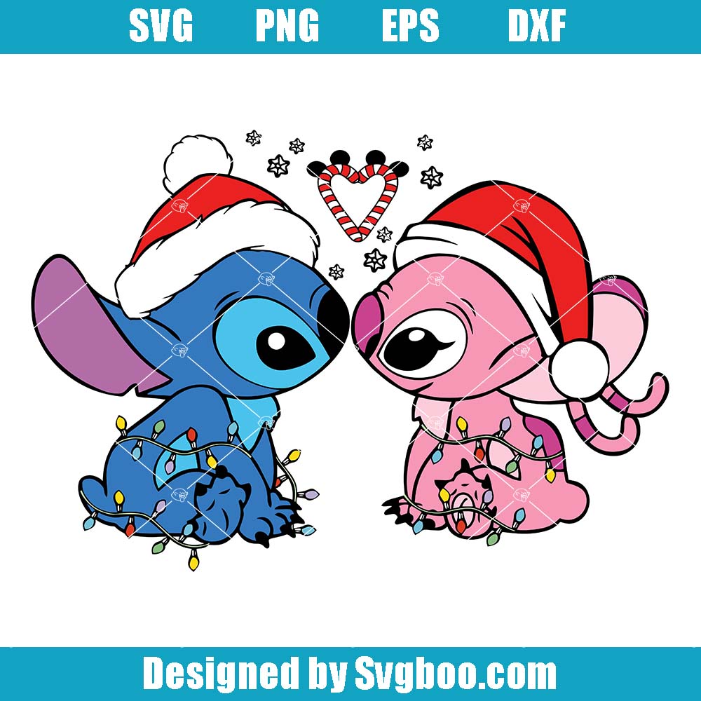 Christmas Disney Svg, Christmas Stitch Svg, Stitch And Angel Svg Christmas Disney Svg