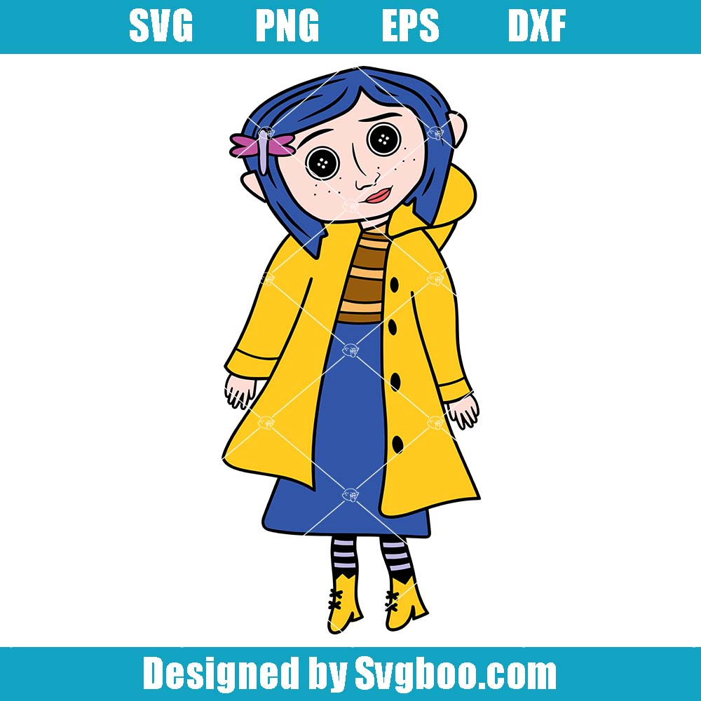 Coraline Jones Svg, Coraline Cartoon Svg, Cartoon Character Svg Coraline Jones Svg