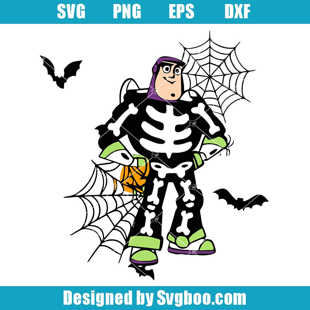 Disney Halloween Buzz Lightyear Svg, Disney Friend, Funny Skeleton Svg