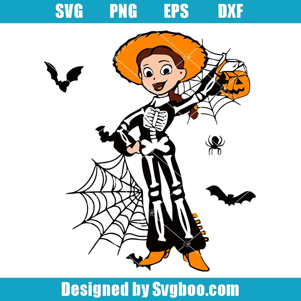 Disney Halloween Cowgirl Svg, Disney Friends, Halloween Skeleton Svg