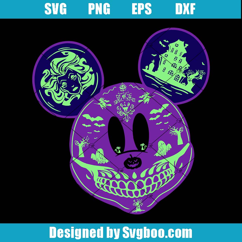 Disney Mickey Sugar Skull Haunted Mansion Svg, Disney Mickey Svg