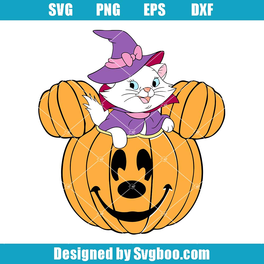 Disney The Aristocats Svg, Halloween Marie Witch Cat Svg Disney The Aristocats Svg