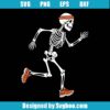 Funny Halloween Running Skeleton Svg