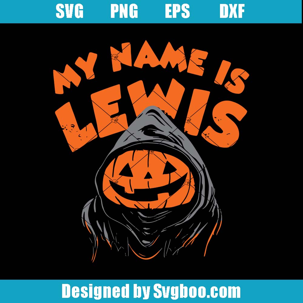 My Name Is Lewis Svg, Cute Baby Svg, Retro Halloween Pumpkin Svg