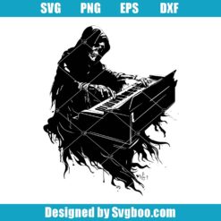 Spooky Grim Reaper Playing Piano Svg