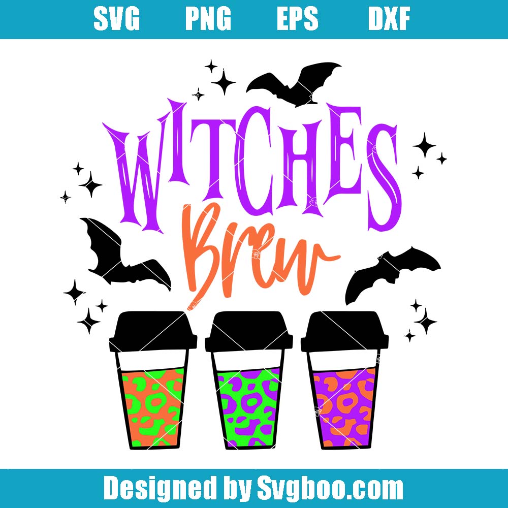 Witches Brew Svg, Coffee Bar Svg, Halloween Day Silhouette Svg