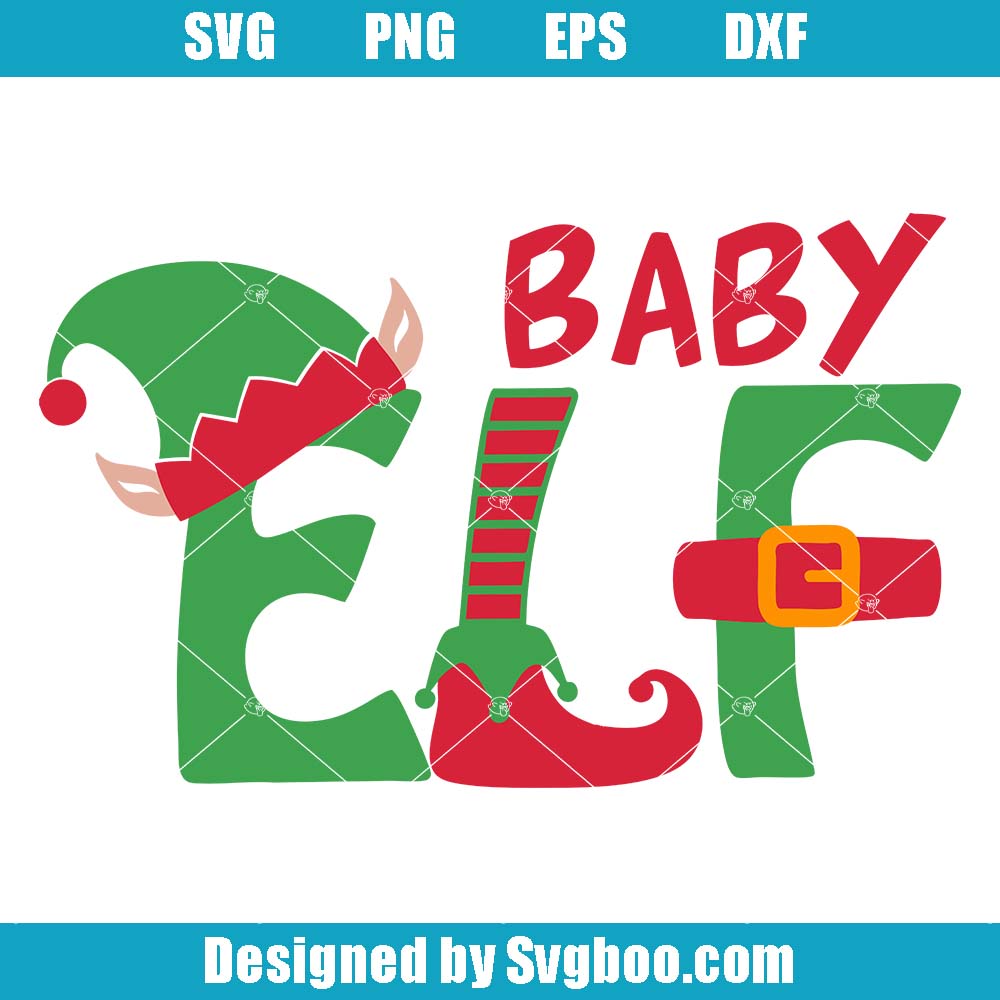 Baby Elf Christmas Svg, Hat with Ears Svg, Shoe and Belt Svg Baby Elf Christmas Svg